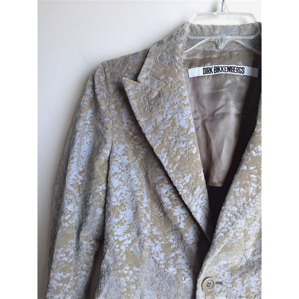 [Dirk Bikkembergs] Distressed Velvet Blazer Nwt